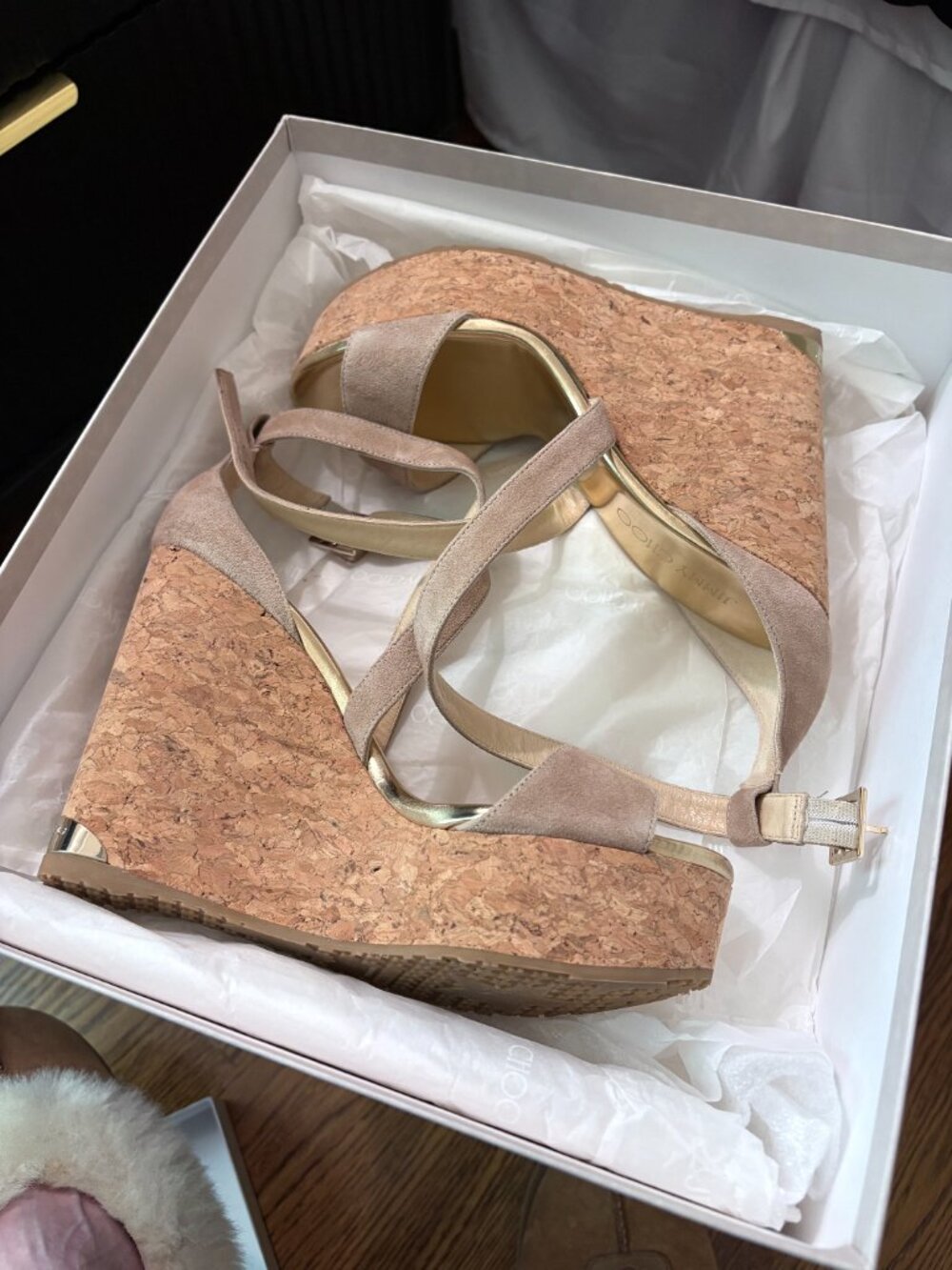 Jimmy Choo Portia wedge sandals 8/38 - Picture 6 of 9